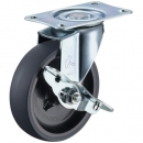 HAMMER CASTER 錘牌 415 E-UR 100-B 3UR-鏈輪E型自由制動(dòng)器黑色聚氨酯車100mm