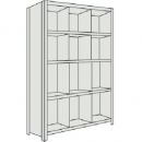 日本中山 TRUSCO   63V-35（NG）   　スチール製軽量ボルト式棚　縦仕切付　Ｗ８７５×Ｄ３００×Ｈ１８００　３列４段　ネオグレー